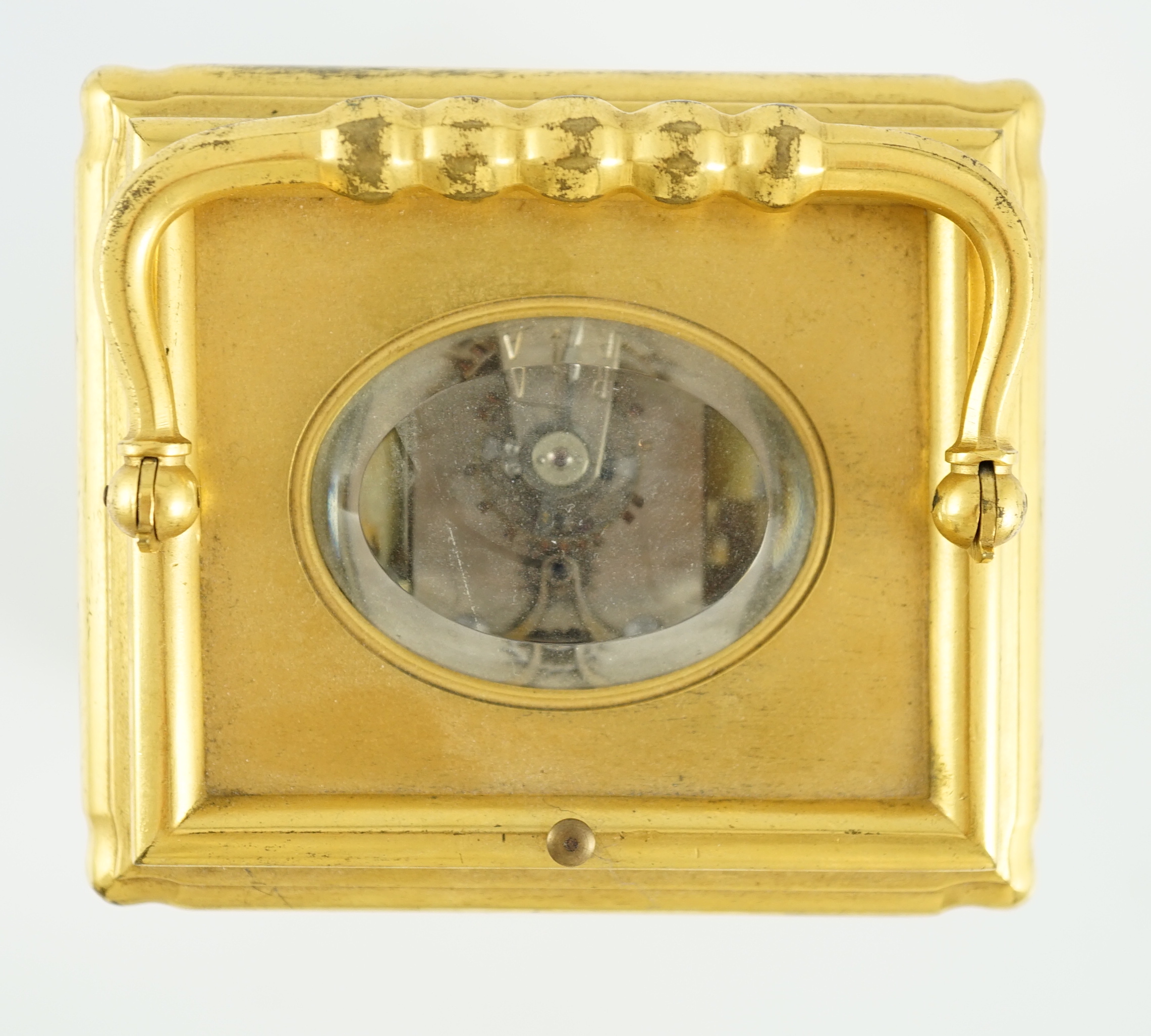 An early 20th century French ormolu Grande Sonnerie alarum clock